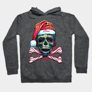 XMas Skull and Cross Bones Candy Cane Style Hoodie